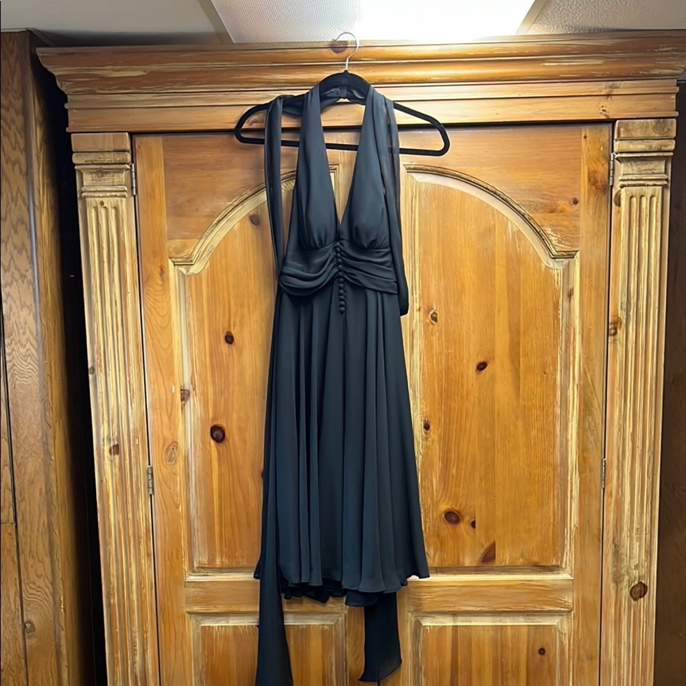 Elegant Black Halter Dress